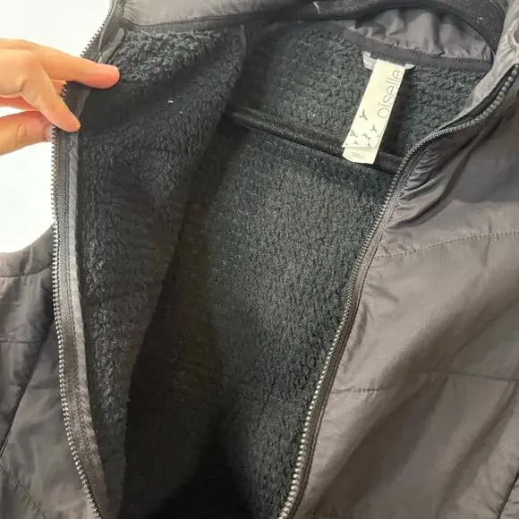Oiselle Women's Running Vest Fleece Backing Puffer Black Full Zip Active Medium - Picture 3 of 8